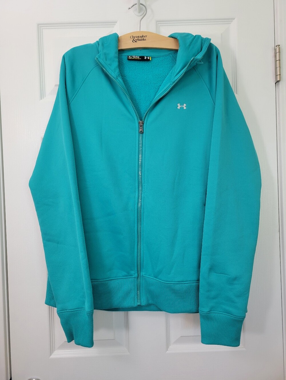 Under Armor Women's Teal Zip Up Hoodie Size XL
